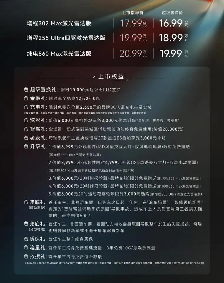 超级置换价16.99万元起!「性能·智能首选车」2027款星途ES全球上市
